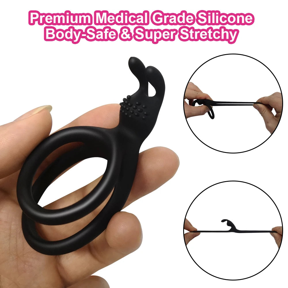 PulsePlay Silicone Cock Ring – Dual Stimulation & Performance Enhancer for Couples