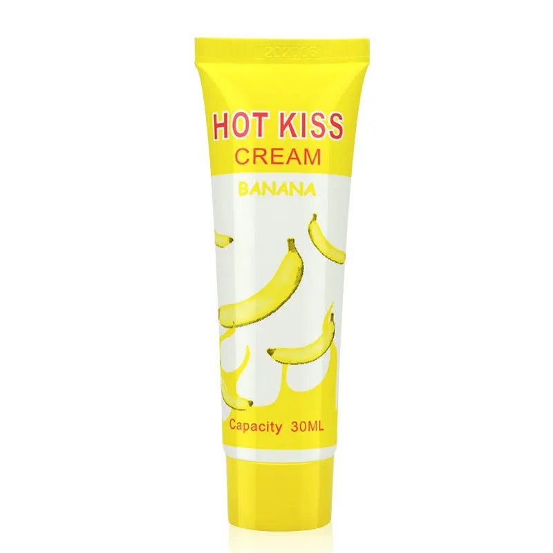 HOT KISS Banana Edible Lubricant – Fruit-Flavored Body Grease for Oral, Vaginal & Anal Play | Pain-Relieving Massage Gel