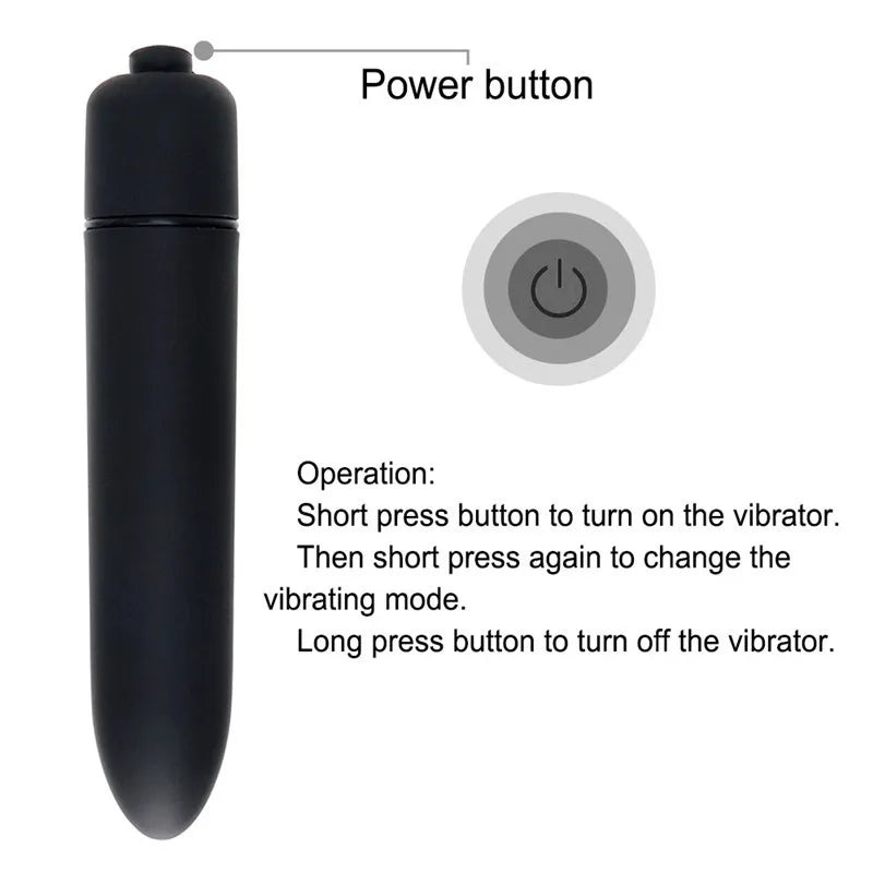 10-Speed Mini Bullet Vibrator – Discreet Clitoral & Vaginal Massager | Pocket-Sized Pleasure Toy for Women
