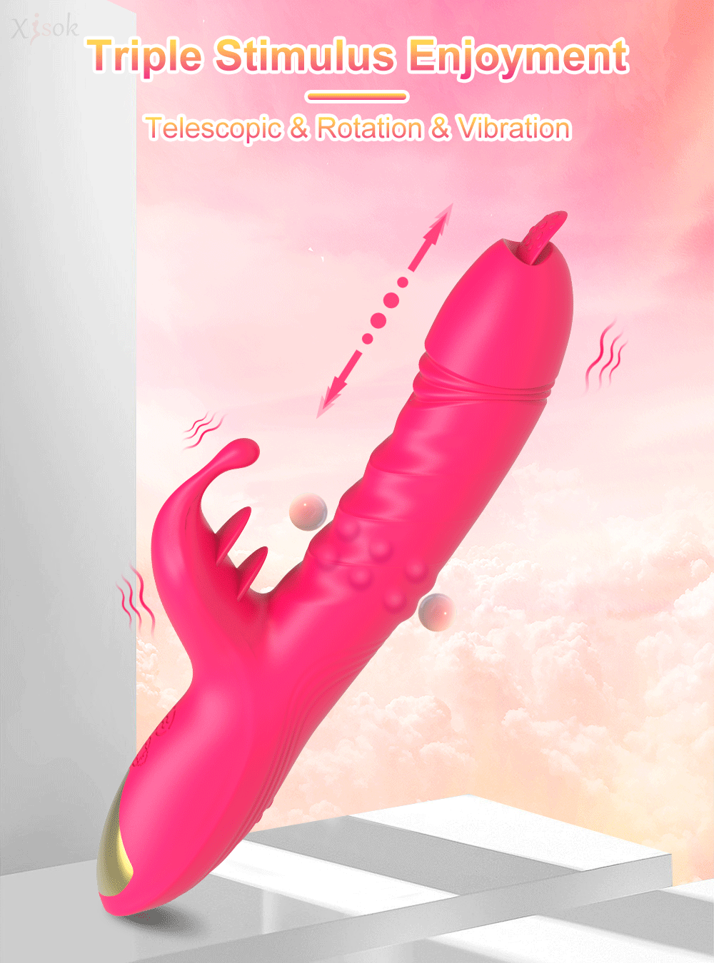 PleasurePulse – Rabbit Vibrator with Rotating & Thrusting Action | G-Spot & Clitoral Stimulator