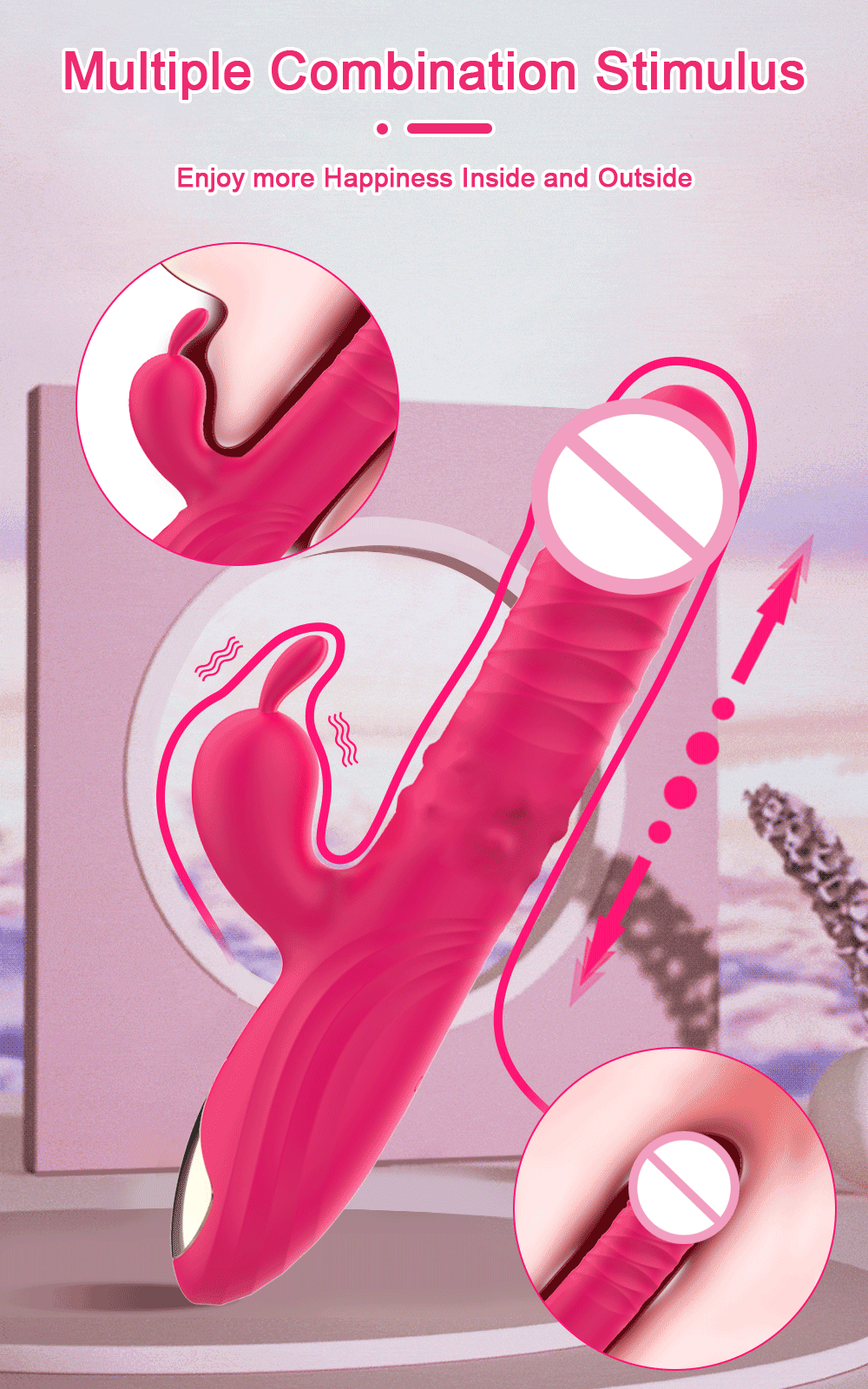 PleasurePulse – Rabbit Vibrator with Rotating & Thrusting Action | G-Spot & Clitoral Stimulator