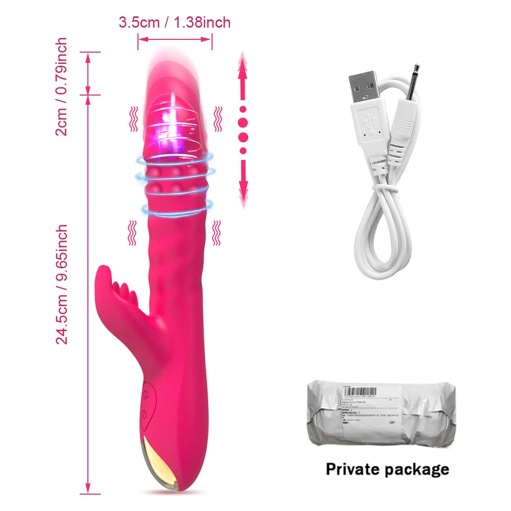 PleasurePulse – Rabbit Vibrator with Rotating & Thrusting Action | G-Spot & Clitoral Stimulator