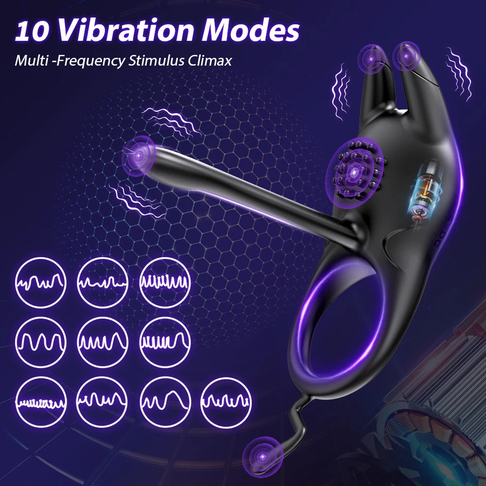 Vibrating Cock Ring for Men – Clitoral & G-Spot Stimulation | Delay Ejaculation Penis Ring for Couples