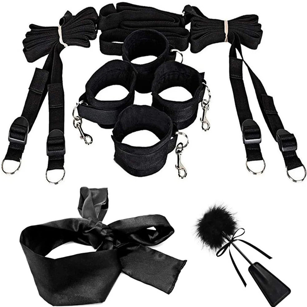 Ultimate BDSM Bondage Kit for Couples – Bed Restraints, Cuffs & Erotic Play