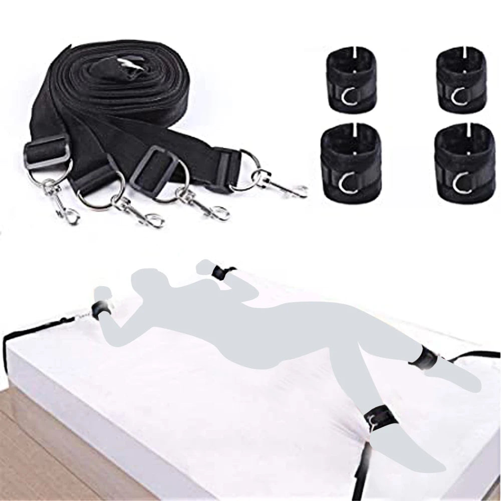 Ultimate BDSM Bondage Kit for Couples – Bed Restraints, Cuffs & Erotic Play