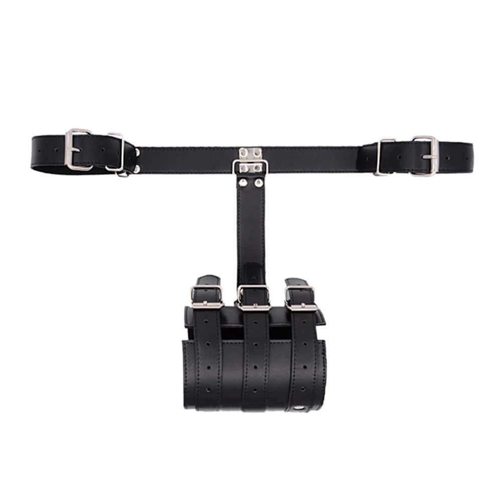 Obey & Restrain – PU Leather Back-Binding Cuff & Collar Set | BDSM Restraint Gear for Couples