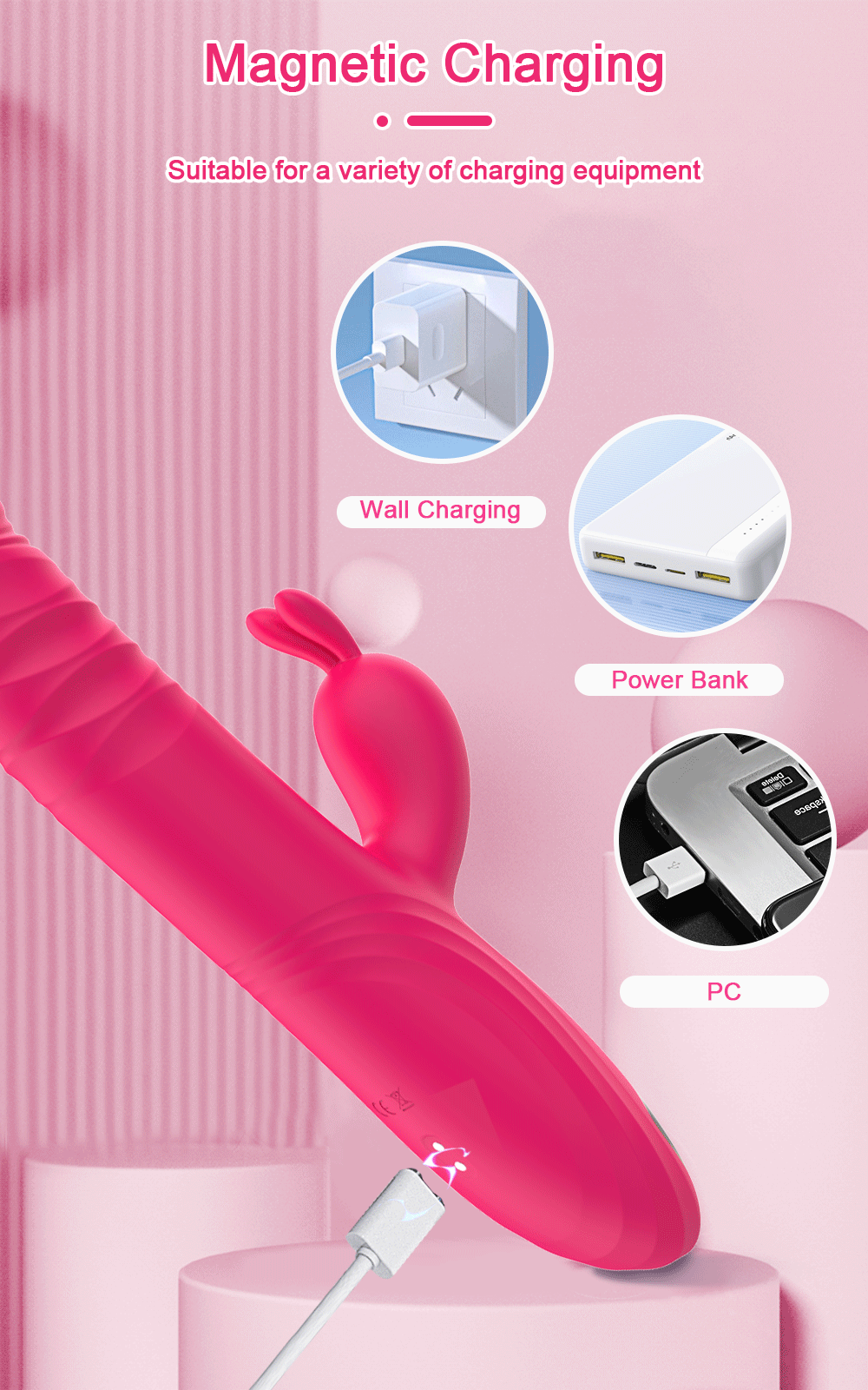 PleasurePulse – Rabbit Vibrator with Rotating & Thrusting Action | G-Spot & Clitoral Stimulator
