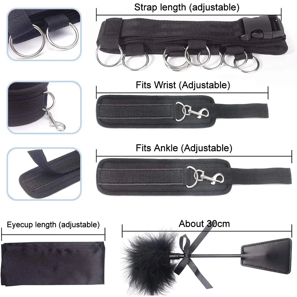 Ultimate BDSM Bondage Kit for Couples – Bed Restraints, Cuffs & Erotic Play