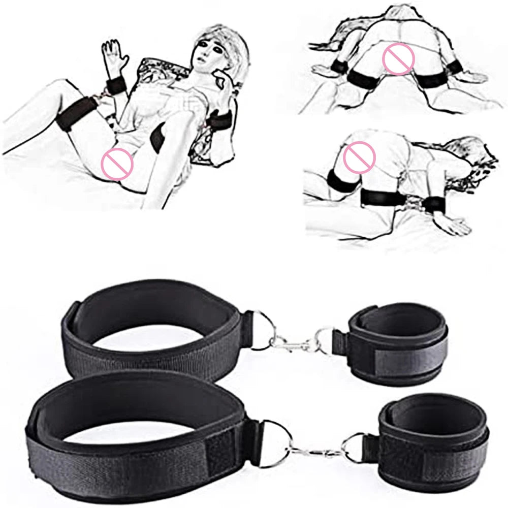 Ultimate BDSM Bondage Kit for Couples – Bed Restraints, Cuffs & Erotic Play