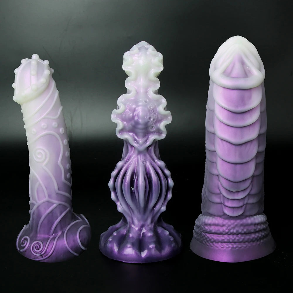 Huge Alien Dildo Dragon Scale Texture Penis Monster Anal Plug Thick Purple Penis for Women Vagina Clitoral Stimulator Sexy Adult