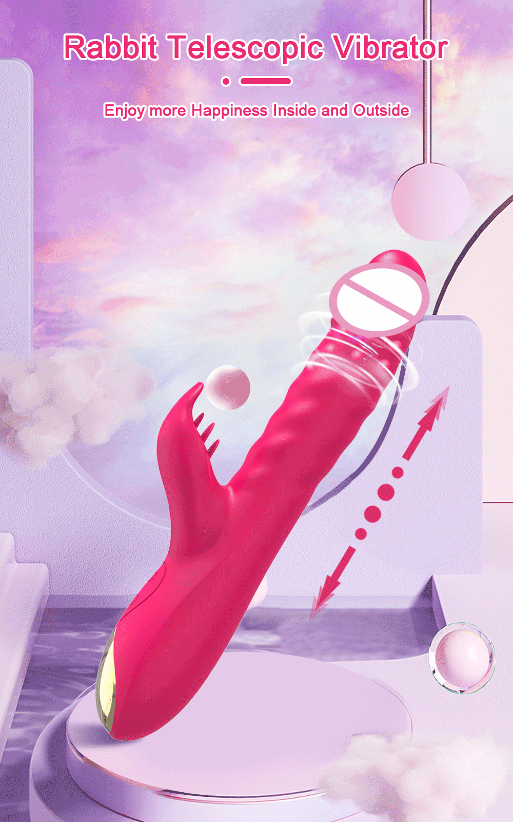 PleasurePulse – Rabbit Vibrator with Rotating & Thrusting Action | G-Spot & Clitoral Stimulator