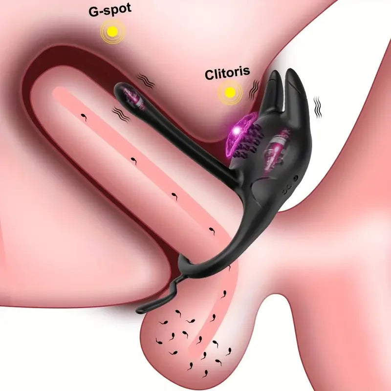 Vibrating Cock Ring for Men – Clitoral & G-Spot Stimulation | Delay Ejaculation Penis Ring for Couples