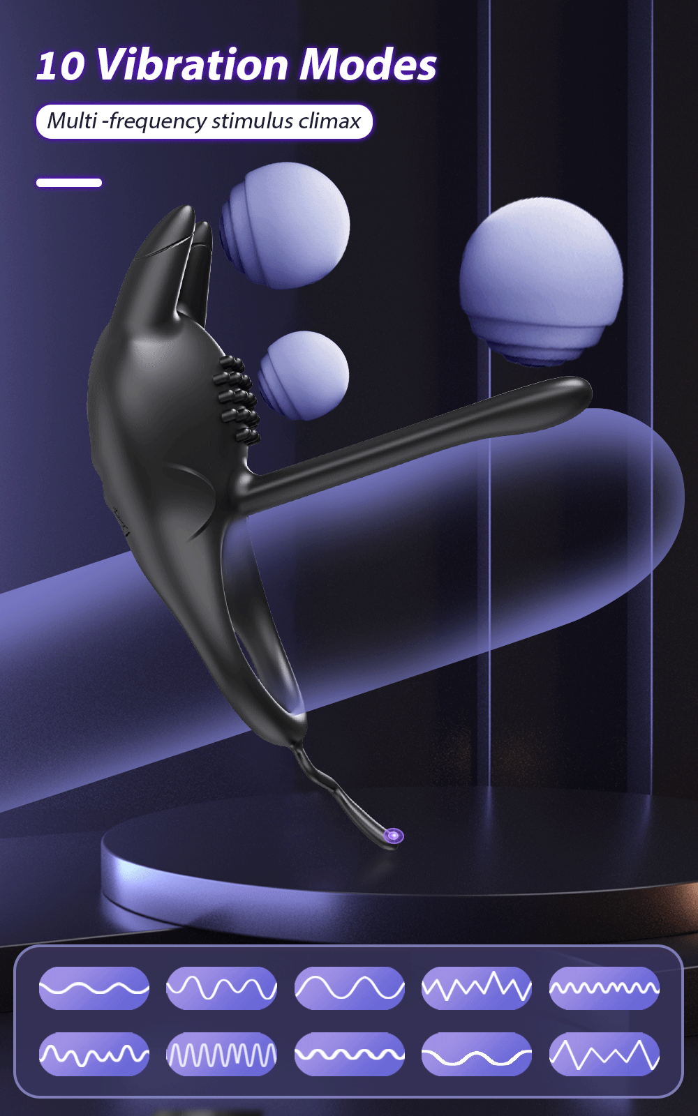 Vibrating Cock Ring for Men – Clitoral & G-Spot Stimulation | Delay Ejaculation Penis Ring for Couples