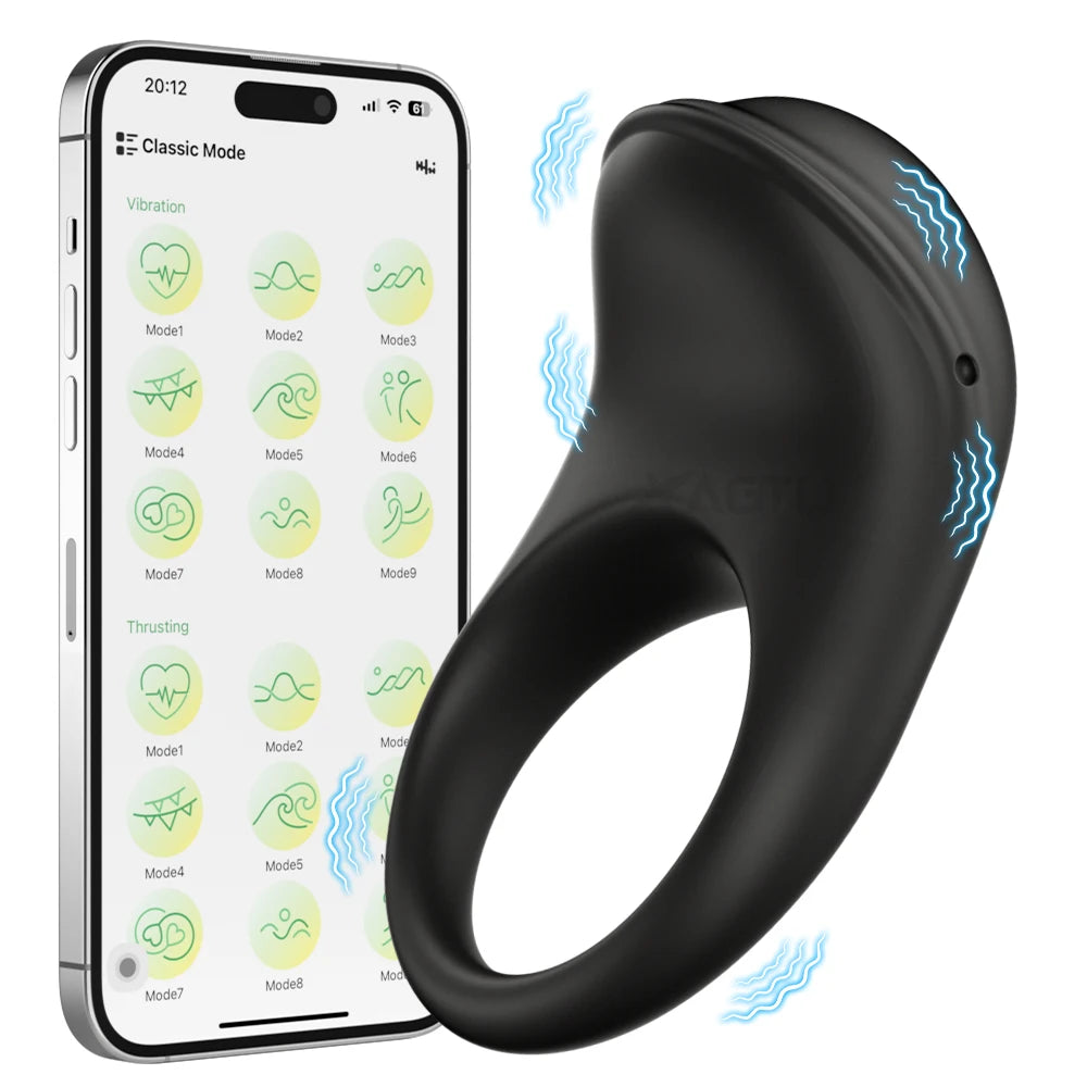 VibeSync™ App-Controlled Vibrating Cock Ring – Clit Stimulator, Delay & Chastity Play for Couples