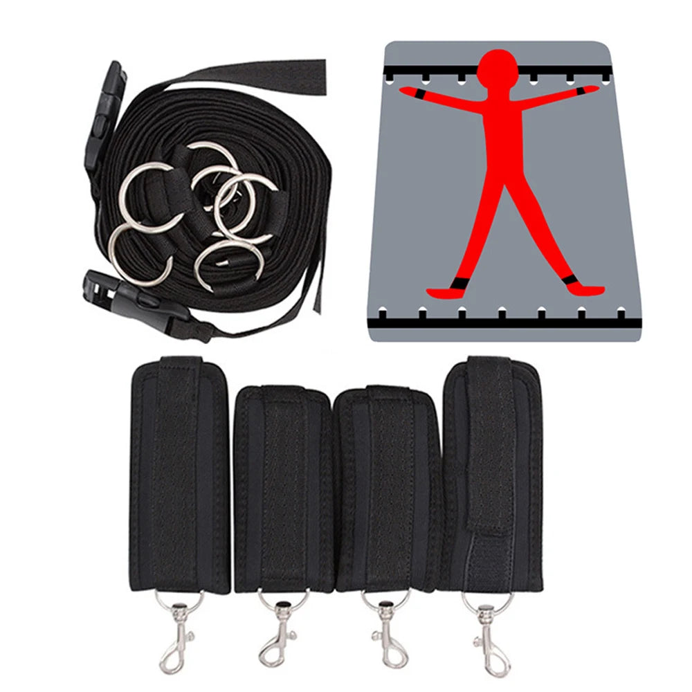 Ultimate BDSM Bondage Kit for Couples – Bed Restraints, Cuffs & Erotic Play
