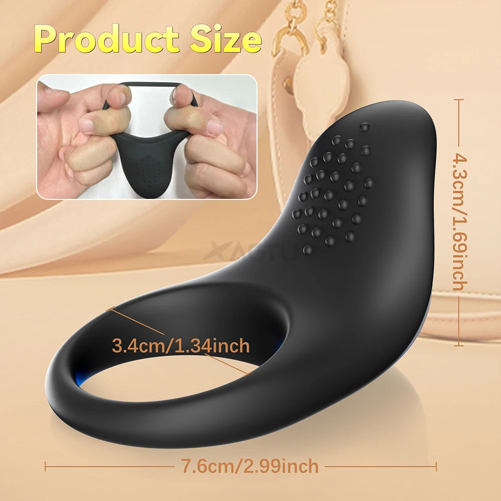VibeSync™ App-Controlled Vibrating Cock Ring – Clit Stimulator, Delay & Chastity Play for Couples