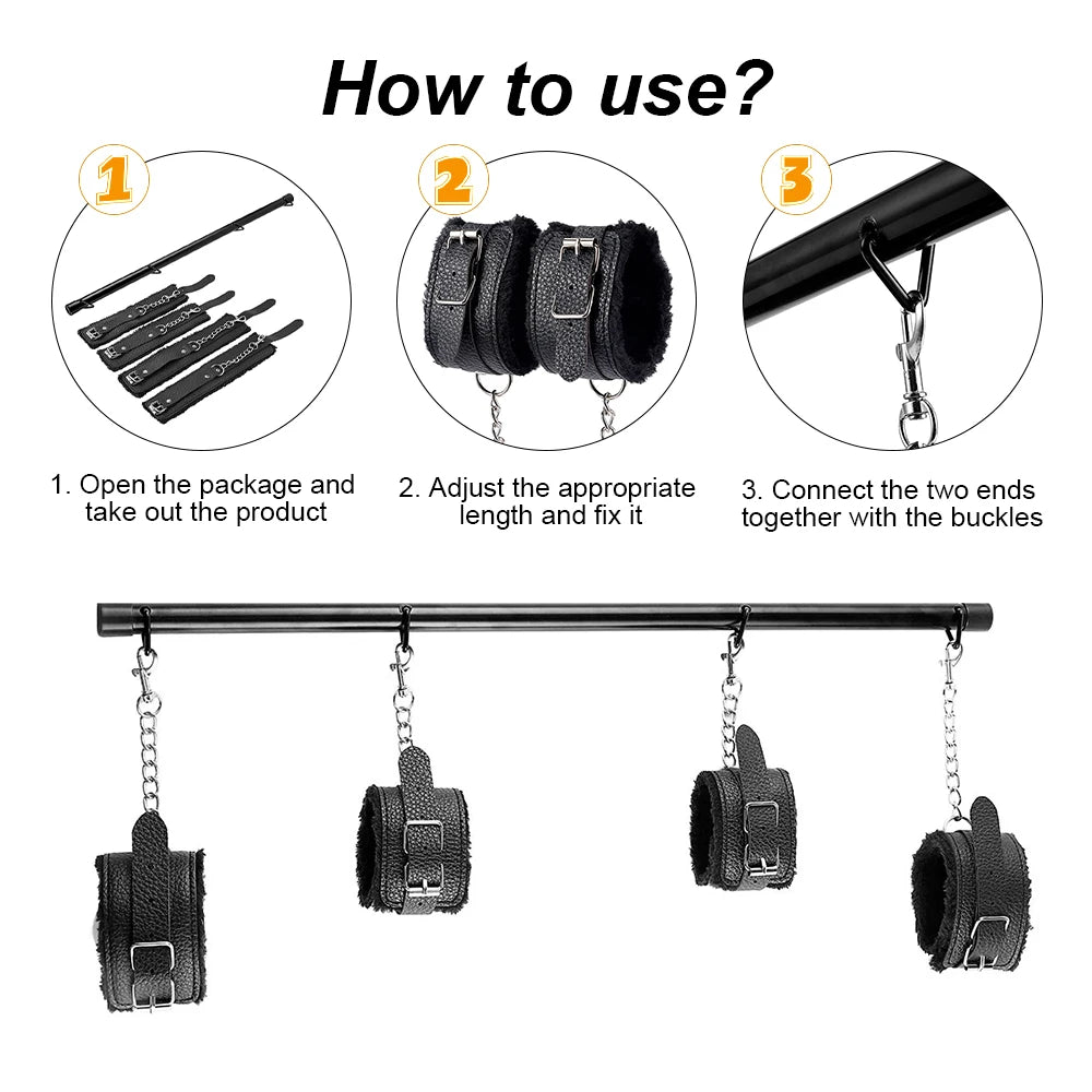 Ultimate BDSM Bondage Kit for Couples – Bed Restraints, Cuffs & Erotic Play