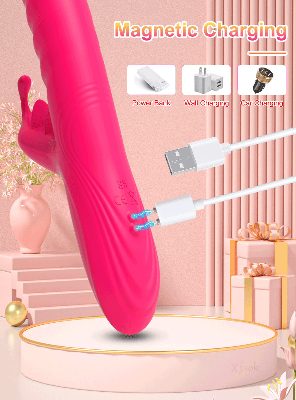 PleasurePulse – Rabbit Vibrator with Rotating & Thrusting Action | G-Spot & Clitoral Stimulator