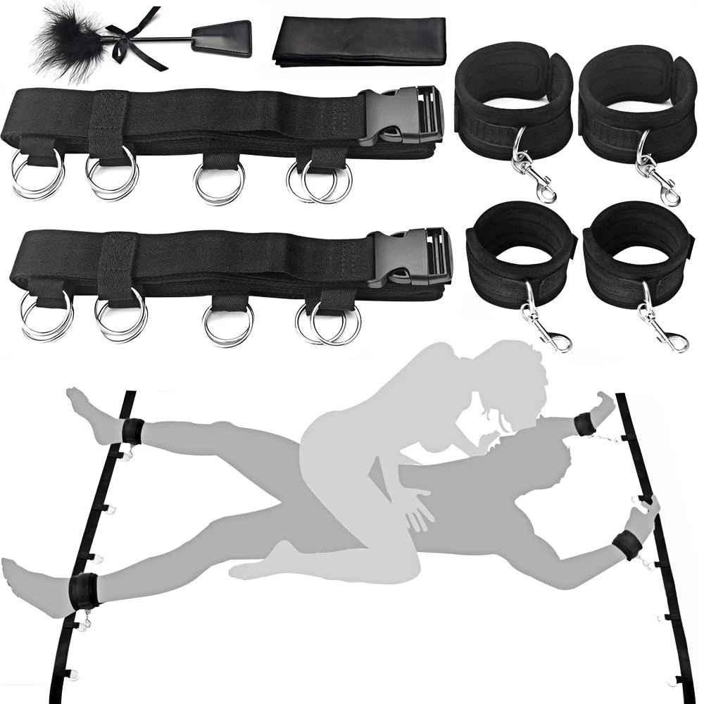 Ultimate BDSM Bondage Kit for Couples – Bed Restraints, Cuffs & Erotic Play