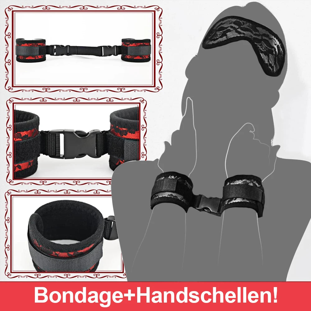 Ultimate BDSM Bondage Kit for Couples – Bed Restraints, Cuffs & Erotic Play
