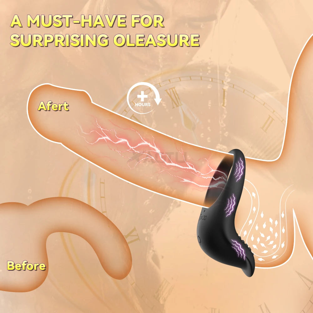 VibeSync™ App-Controlled Vibrating Cock Ring – Clit Stimulator, Delay & Chastity Play for Couples