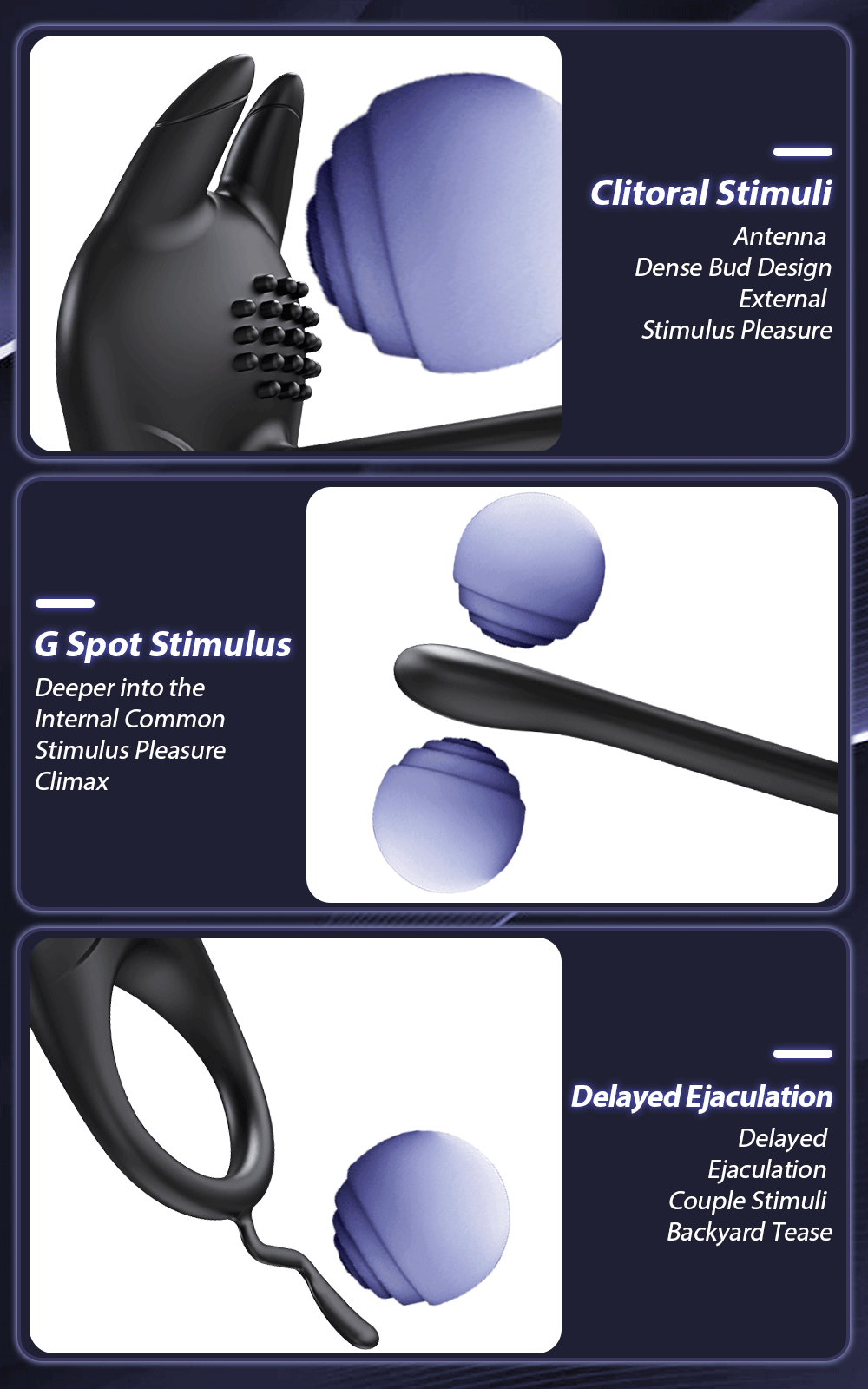 Vibrating Cock Ring for Men – Clitoral & G-Spot Stimulation | Delay Ejaculation Penis Ring for Couples
