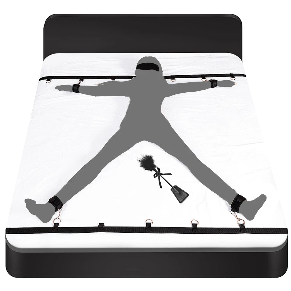 Ultimate BDSM Bondage Kit for Couples – Bed Restraints, Cuffs & Erotic Play