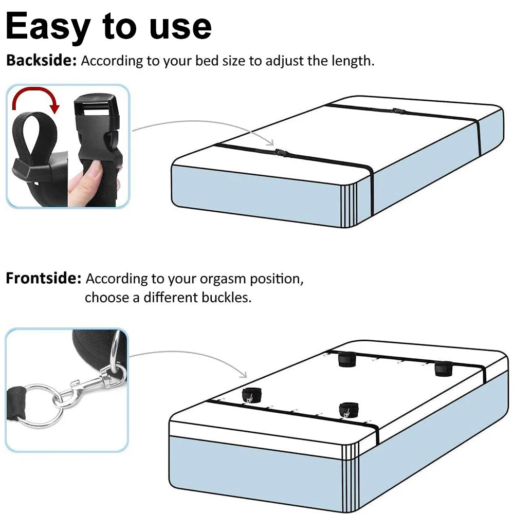 Ultimate BDSM Bondage Kit for Couples – Bed Restraints, Cuffs & Erotic Play