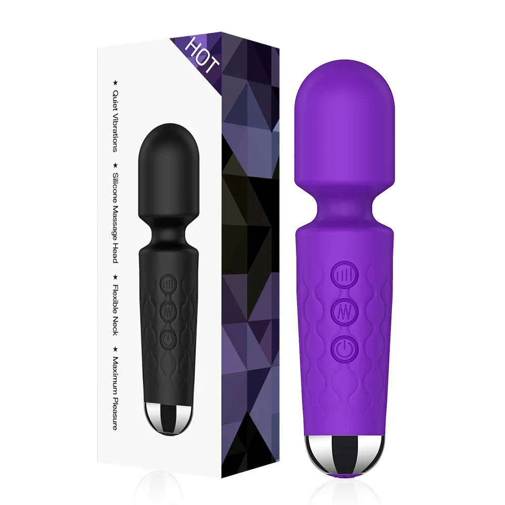 20-Speed Magic Wand Vibrator – Powerful AV Massager for Women | Nipple, G-Spot & Clitoral Stimulator