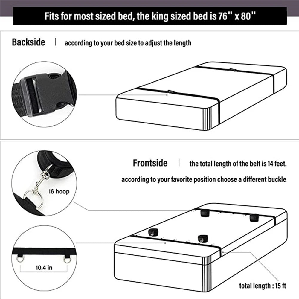 Ultimate BDSM Bondage Kit for Couples – Bed Restraints, Cuffs & Erotic Play