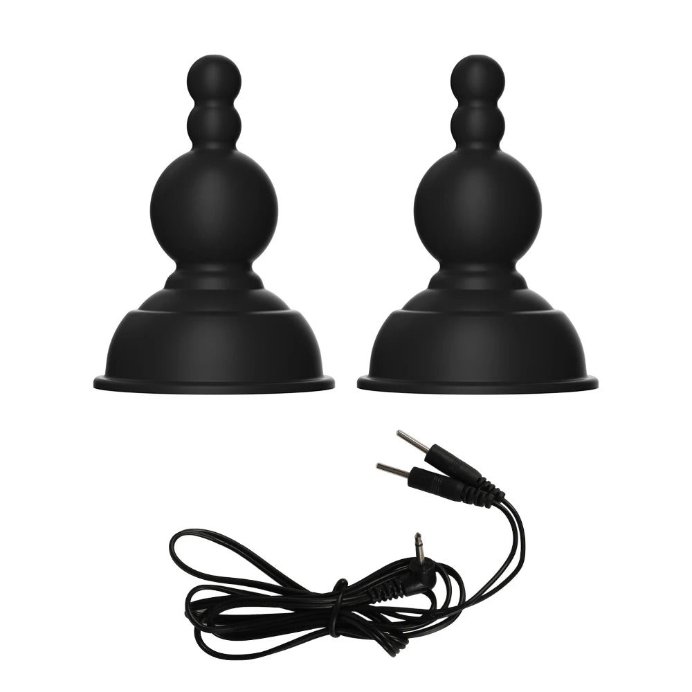 Electric Shock Nipple Sucker Enlarger Nipple Clamp Pussy Pump Clit Clip Vacuum Stimulate Breast Enlarger Sextoy For Women Men SM