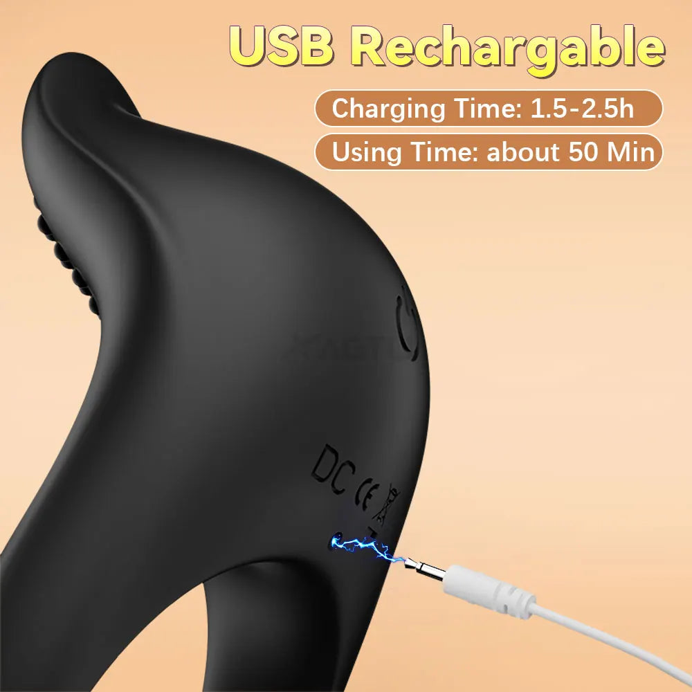 VibeSync™ App-Controlled Vibrating Cock Ring – Clit Stimulator, Delay & Chastity Play for Couples