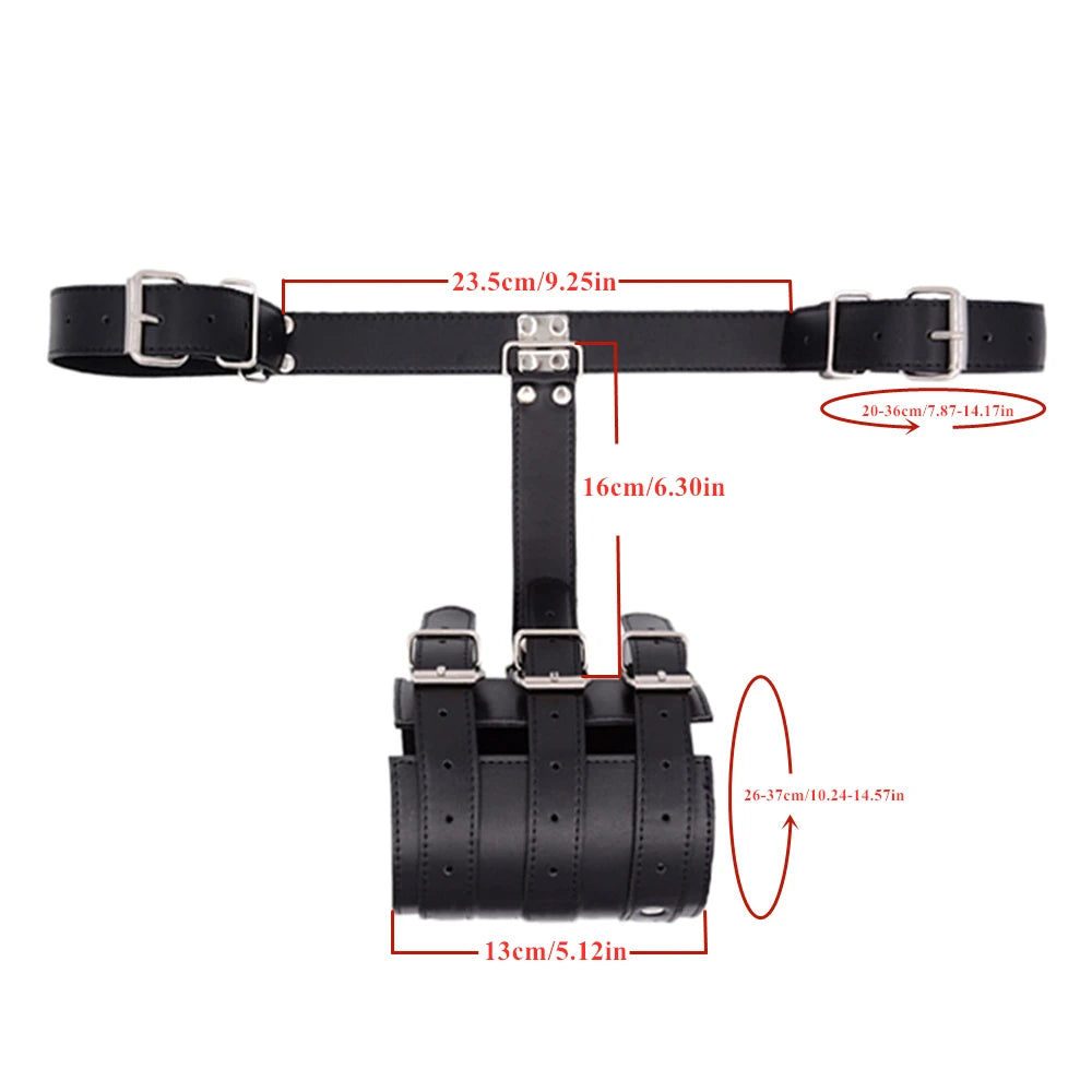 Obey & Restrain – PU Leather Back-Binding Cuff & Collar Set | BDSM Restraint Gear for Couples