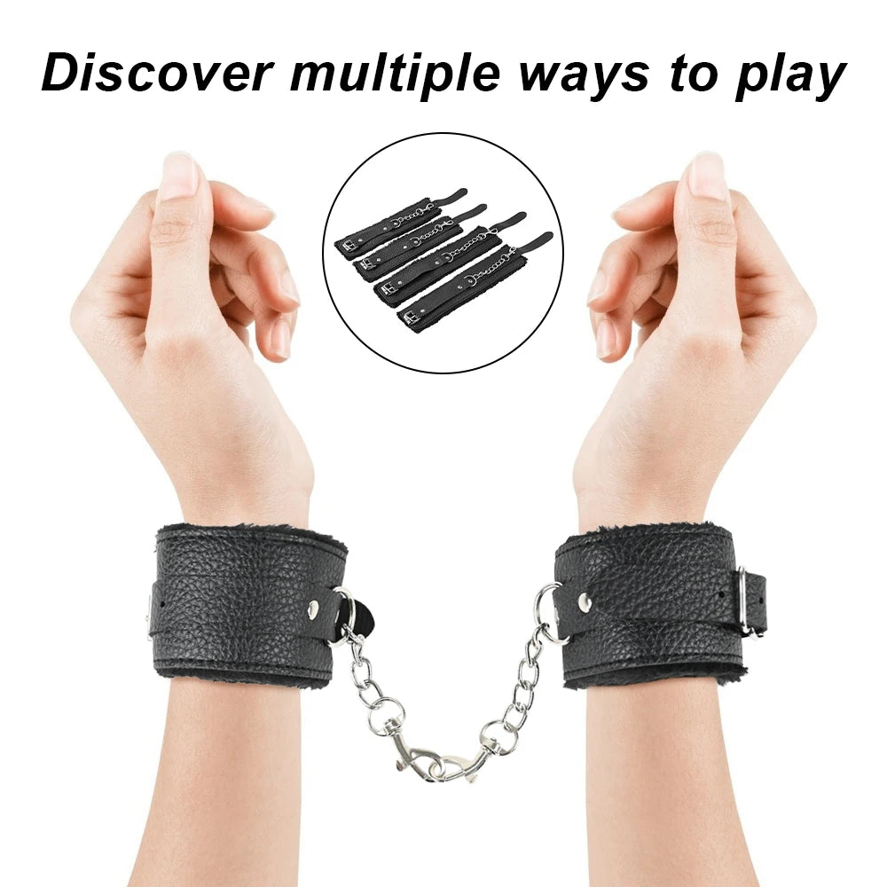 Ultimate BDSM Bondage Kit for Couples – Bed Restraints, Cuffs & Erotic Play