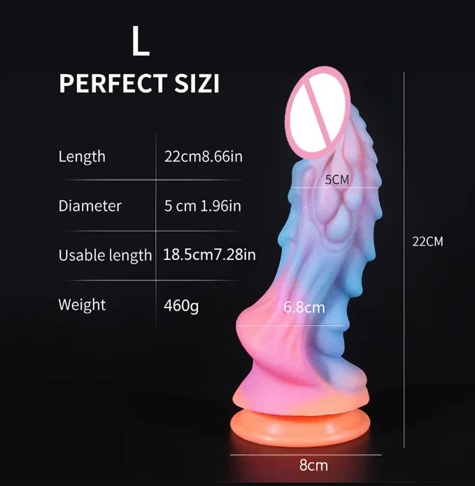New Luminous Dildos Colourful Glowing Huge Penis G-spot Anal Butt Plug Women Toys Shaped Dragon Monster Dildo with Suction Cup