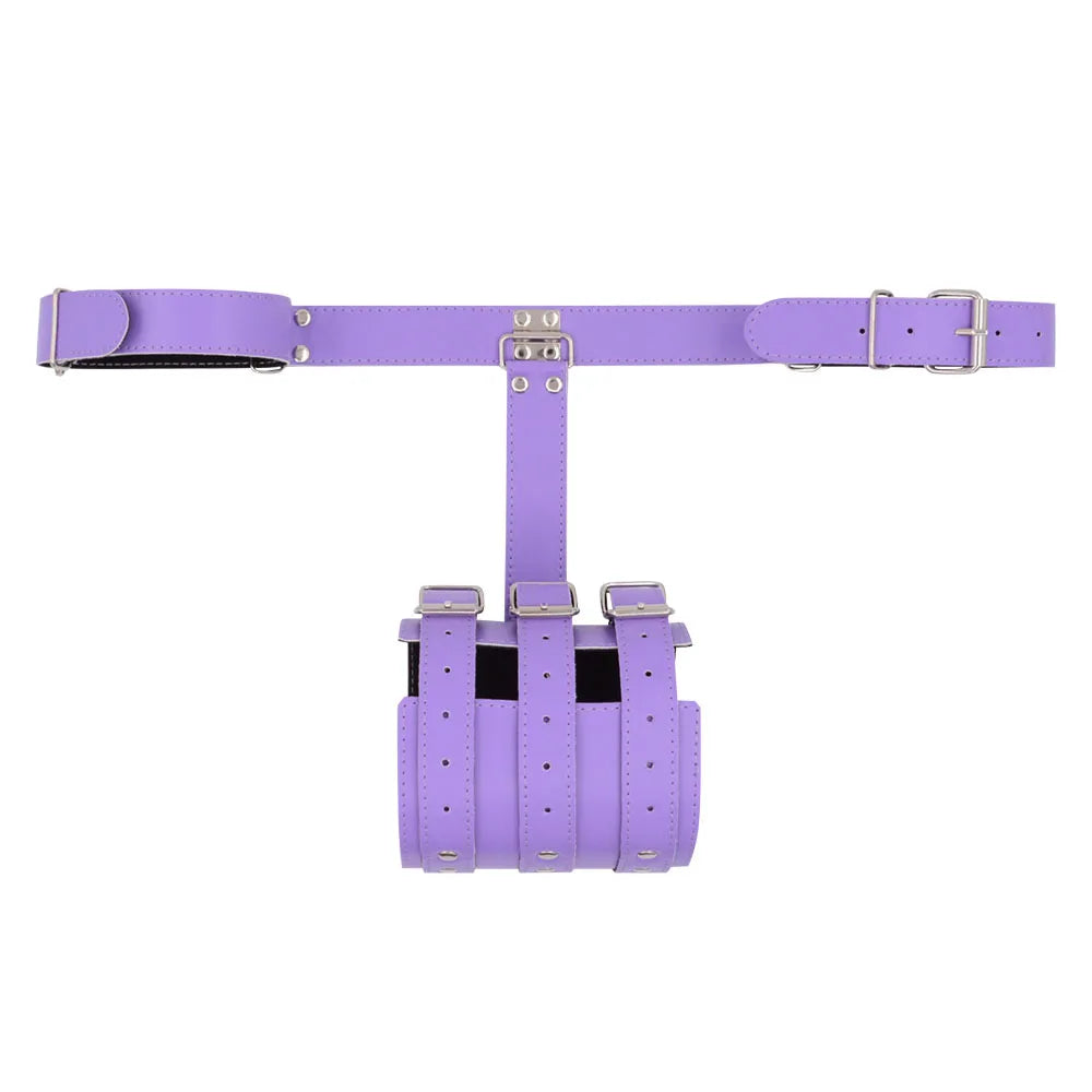 Obey & Restrain – PU Leather Back-Binding Cuff & Collar Set | BDSM Restraint Gear for Couples