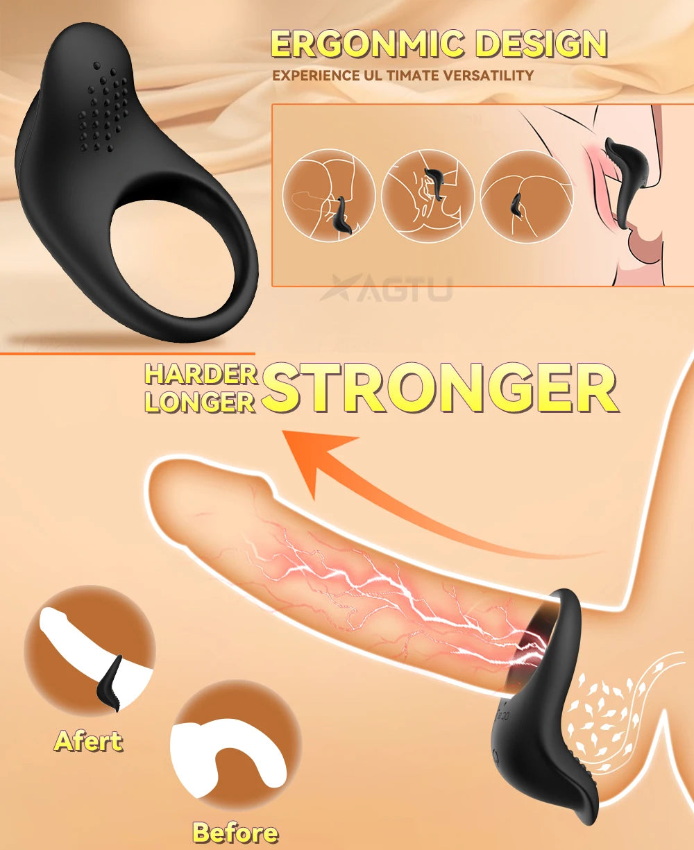 VibeSync™ App-Controlled Vibrating Cock Ring – Clit Stimulator, Delay & Chastity Play for Couples