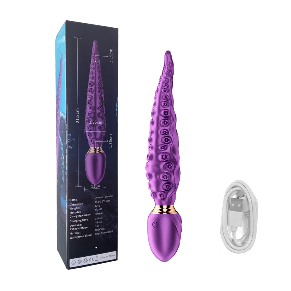Octopus Tentacle Clitoral Vibrator,Vibrating Realistic Monster G Spot Dildos with 9 Vibration Rotation Modes,Sexy Toy for Women