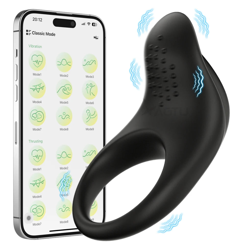 VibeSync™ App-Controlled Vibrating Cock Ring – Clit Stimulator, Delay & Chastity Play for Couples