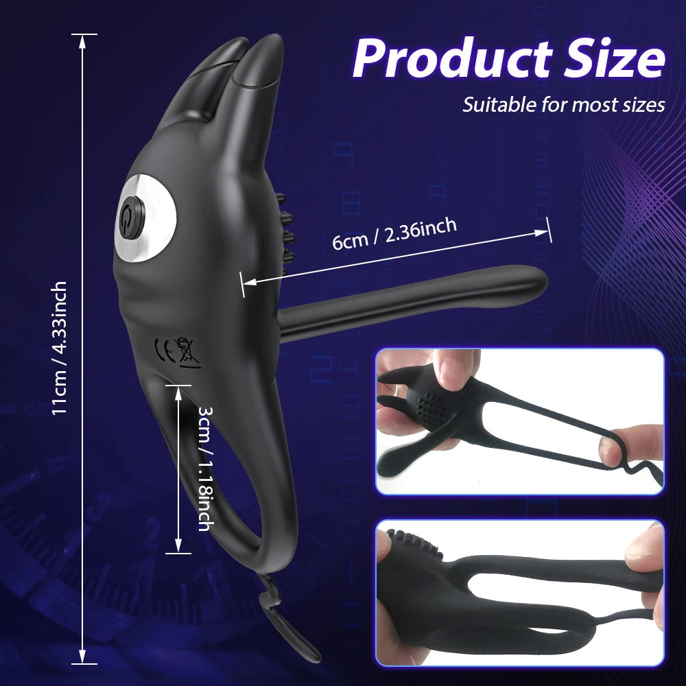 Vibrating Cock Ring for Men – Clitoral & G-Spot Stimulation | Delay Ejaculation Penis Ring for Couples