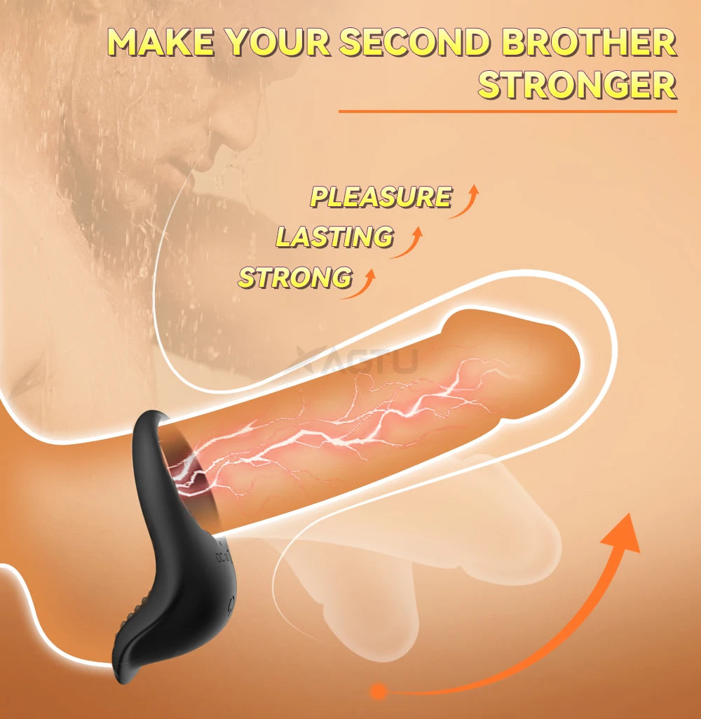 VibeSync™ App-Controlled Vibrating Cock Ring – Clit Stimulator, Delay & Chastity Play for Couples