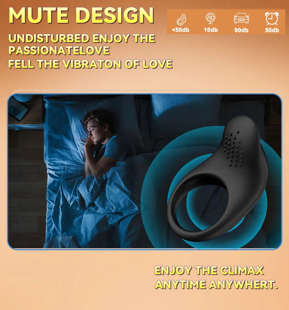VibeSync™ App-Controlled Vibrating Cock Ring – Clit Stimulator, Delay & Chastity Play for Couples