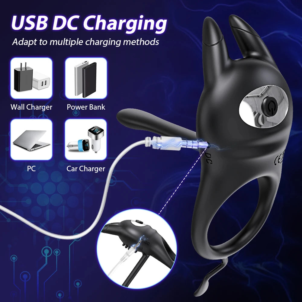 Vibrating Cock Ring for Men – Clitoral & G-Spot Stimulation | Delay Ejaculation Penis Ring for Couples