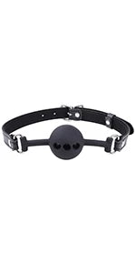 BreathPlay – Detachable Silicone Ball Gag with Breathing Holes | Adjustable BDSM Mouth Plug