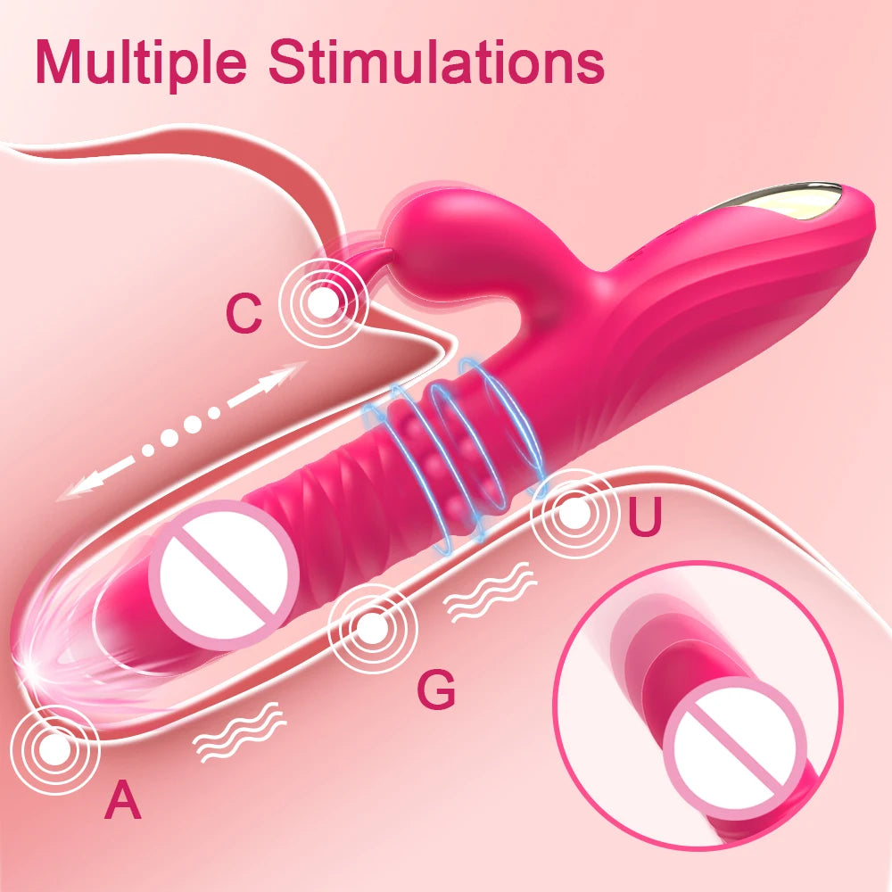 PleasurePulse – Rabbit Vibrator with Rotating & Thrusting Action | G-Spot & Clitoral Stimulator