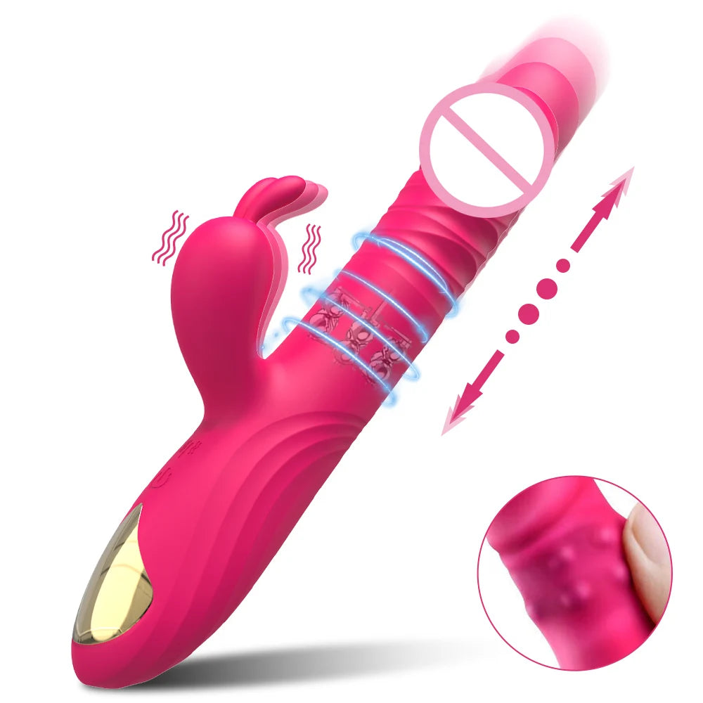 PleasurePulse – Rabbit Vibrator with Rotating & Thrusting Action | G-Spot & Clitoral Stimulator