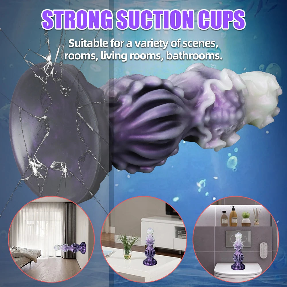 Huge Alien Dildo Dragon Scale Texture Penis Monster Anal Plug Thick Purple Penis for Women Vagina Clitoral Stimulator Sexy Adult
