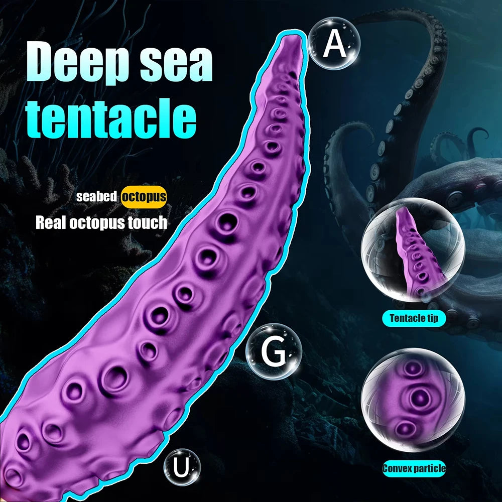 Octopus Tentacle Clitoral Vibrator,Vibrating Realistic Monster G Spot Dildos with 9 Vibration Rotation Modes,Sexy Toy for Women