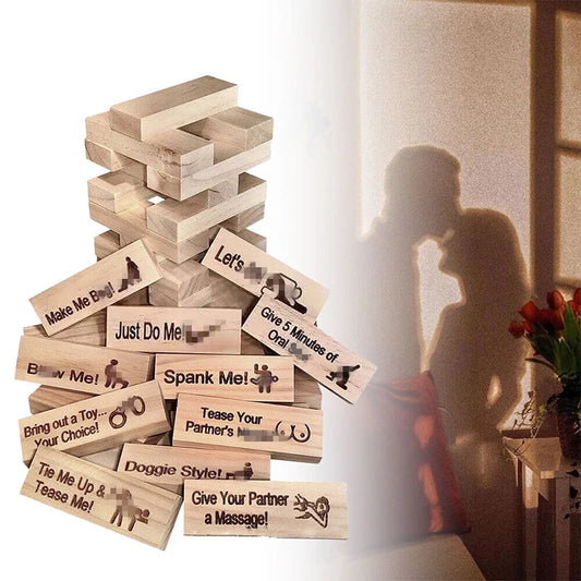 48-Piece Couples Block Tower Game – Date Night & Party Stacking Challenge