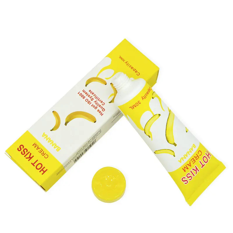 HOT KISS Banana Edible Lubricant – Fruit-Flavored Body Grease for Oral, Vaginal & Anal Play | Pain-Relieving Massage Gel